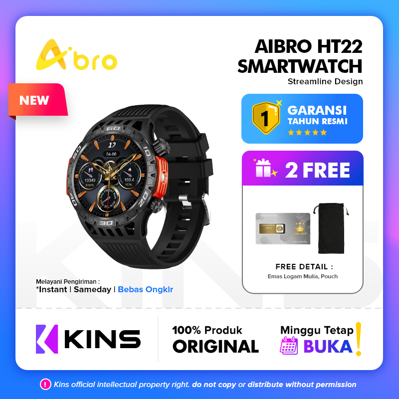 Aibro HT22 Smartwatch Amoled Jam Running Pria 1.46 inch Full IP68 | Compass | Screen Bluetooth | Fla