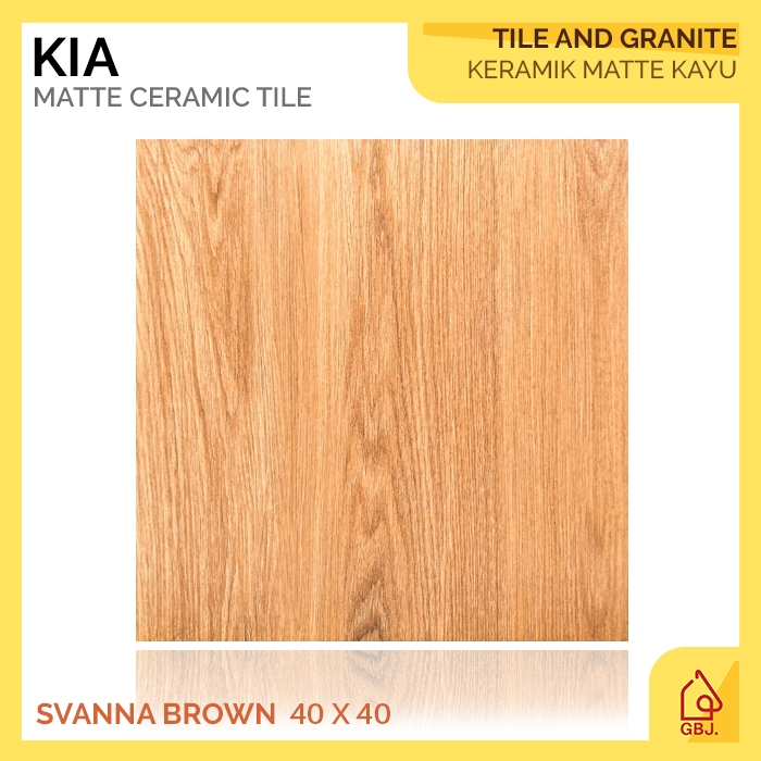 KERAMIK KIA 40 X 40 SVANNA BROWN MATTE MOTIF KAYU / KERAMIK LANTAI MATTE URAT KAYU