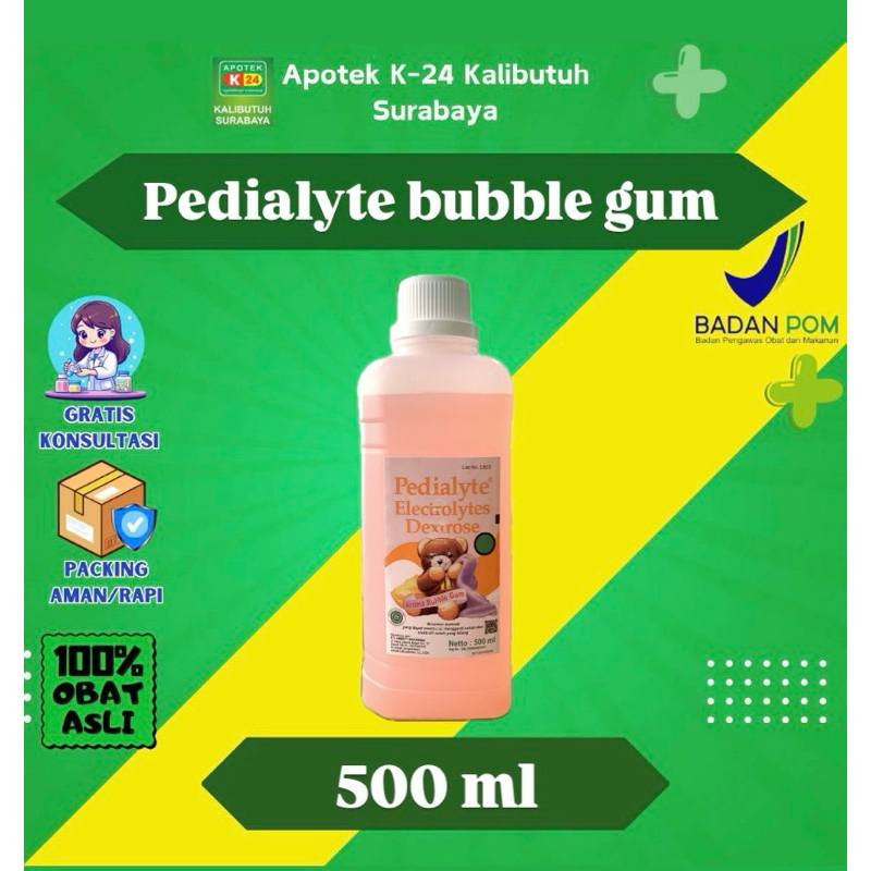 

P3dialyte untuk menambah cairan rasa bubble gum 500 ml