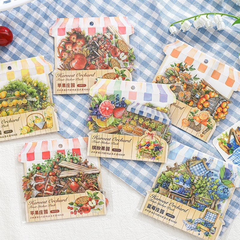 

(Crafty And Stuff) Stiker PET Motif Buah Buahan Stiker Jurnal Stiker Bookscrapping Stiker DIY