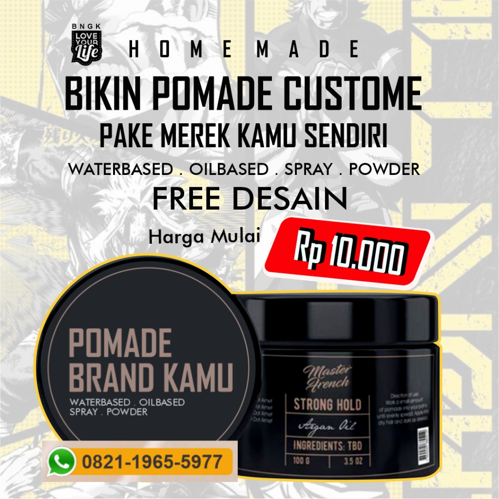 LINK KHUSUS Maklon Pomade CUSTOME Pake Merek Kamu / Pomade Waterbased Oilbased Clay Powder Spray