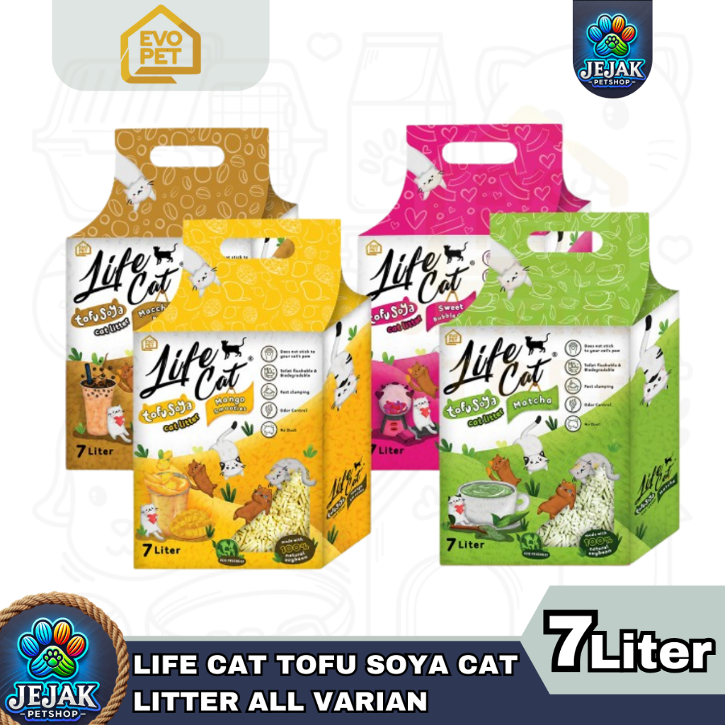 LIFE CAT Tofu Soya Cat Litter Pasir Kucing 7L / Life Cat Tofu