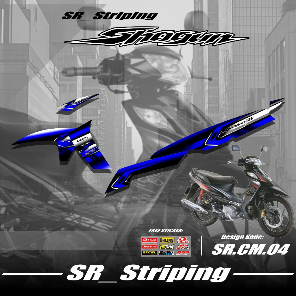 Stiker Striping Shogun SP 125 Robot Sticker Variasi Suzuki Shogun SP 125 Motif Grafis Simpel Gratis 
