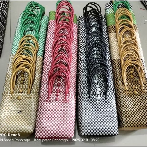 Tas anyaman model besek persegi | tas kotak nasi | tas souvenir hajatan