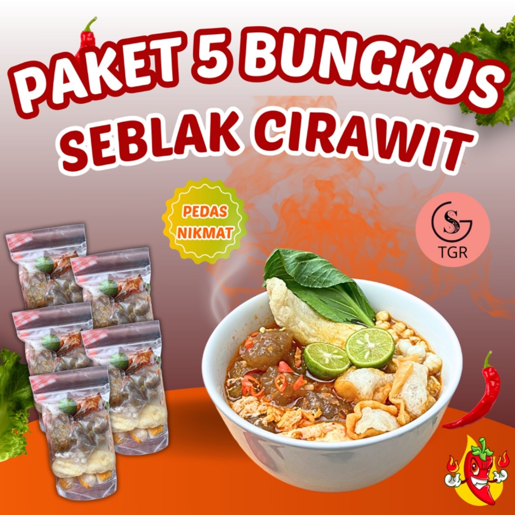 

5 BUNGKUS SEBLAK CIRAWIT INSTAN KUAH SEBLAK PEDAS FOOD