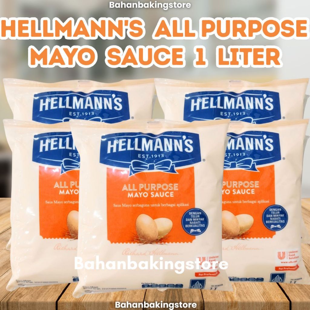 

HELLMANN'S ALL PURPOSE MAYO SAUCE 1 LITER | MAYOISE UNTUK MAKANAN 1LITER
