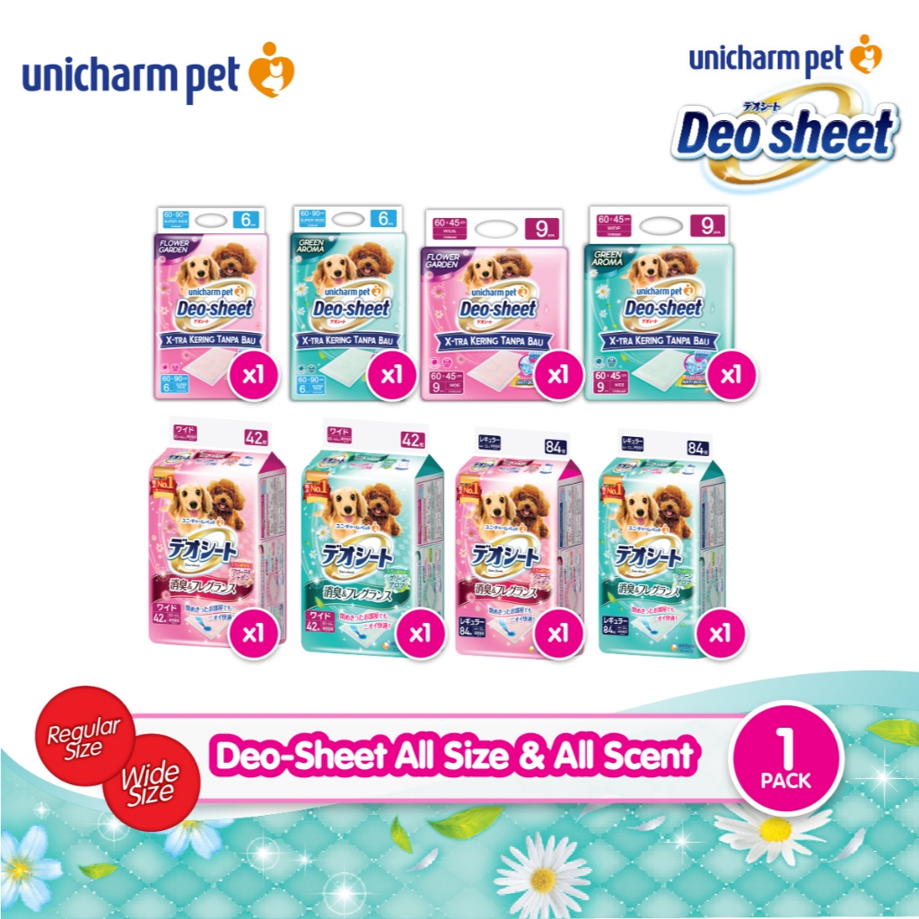 Deo Sheet All Size & All Scent - Underpad Anjing 1 Pack Unicharm Pet