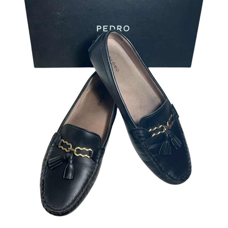 PEDRO Sepatu Loafer Flat Shoes Wanita Hitam Preloved