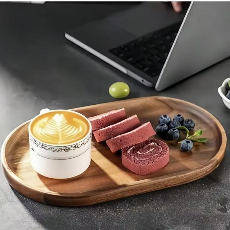 Piring Nampan Kayu Aesthetic Japanese Style / Tray Kayu Dekorasi / Piring Kayu Oval / Nampan Kayu / 