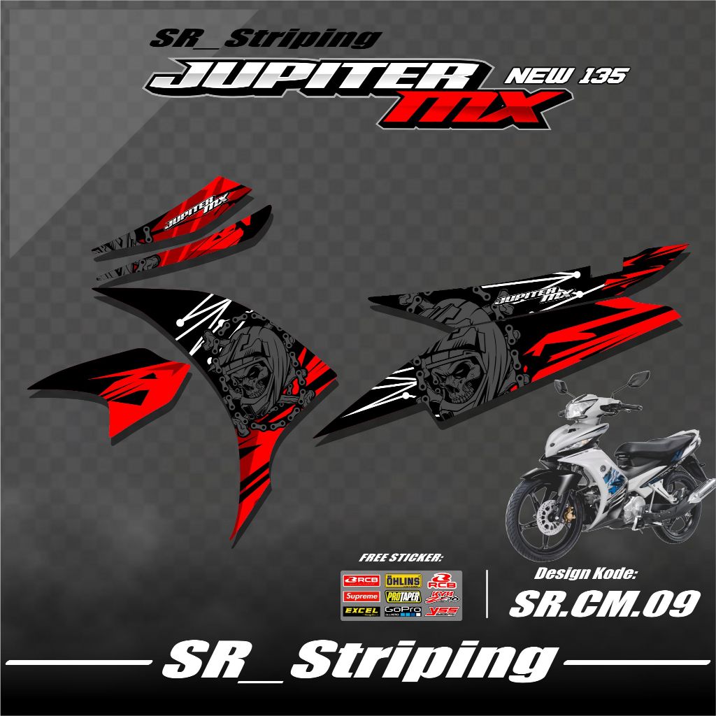 Striping Jupiter MX New 135 / Variasi Jupiter MX / Jupiter MX 135 / Stiker Jupiter MX New 135 ( Holo