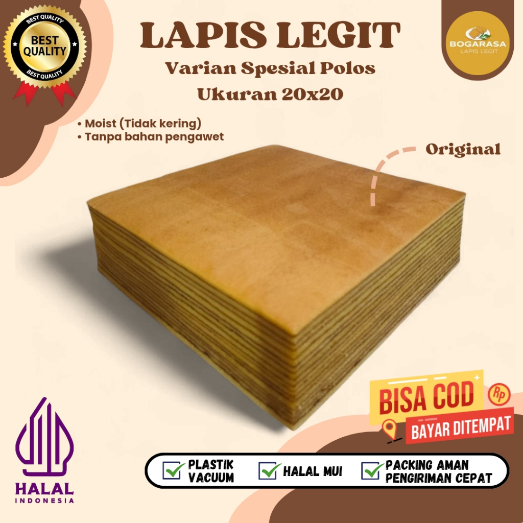 

Lapis Legit Polos Lapis Legit Wisman Premium Bolu Legit Varian Spesial Rasa Original ukuran 20x20