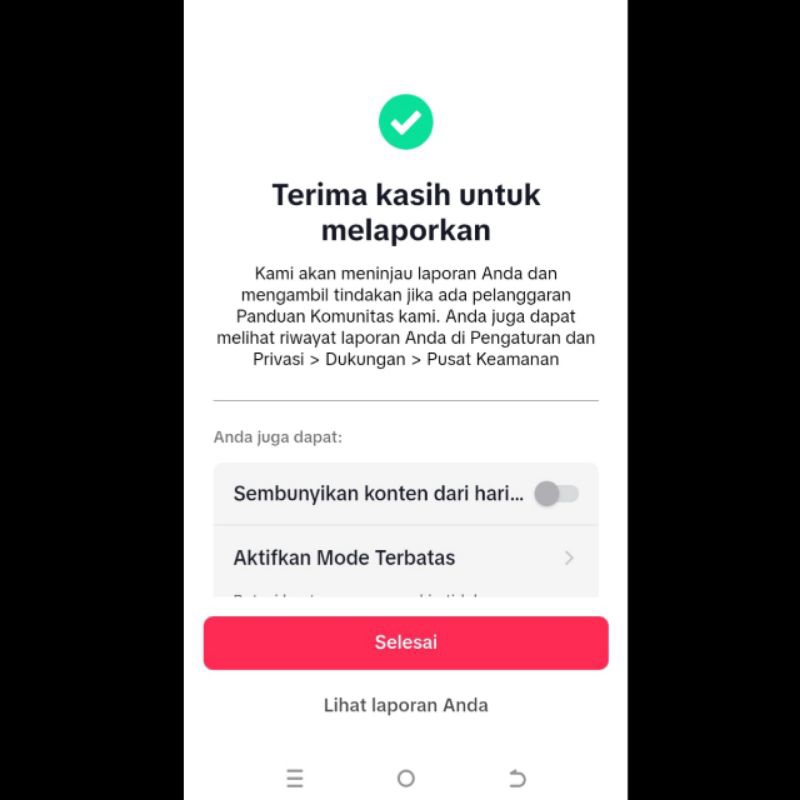 Jasa buzzer report akun/video Tiktok