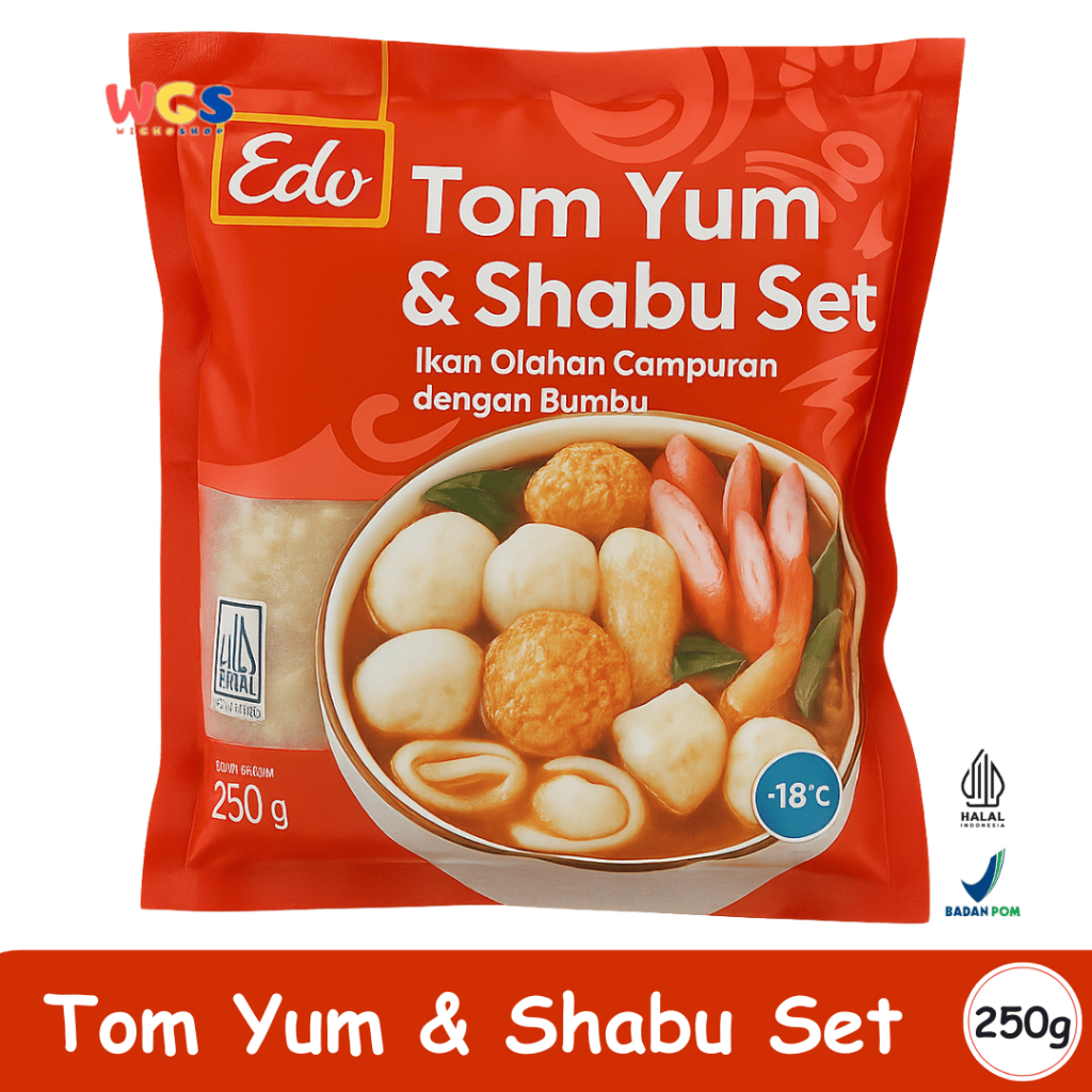 

Edo Tom Yum Shabu Set 250g – Ikan Olahan Campuran Siap Masak dengan Bumbu Tom Yum