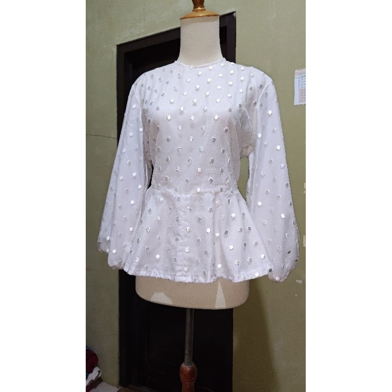 atasan wanita putih, kebaya friendly - Second hand