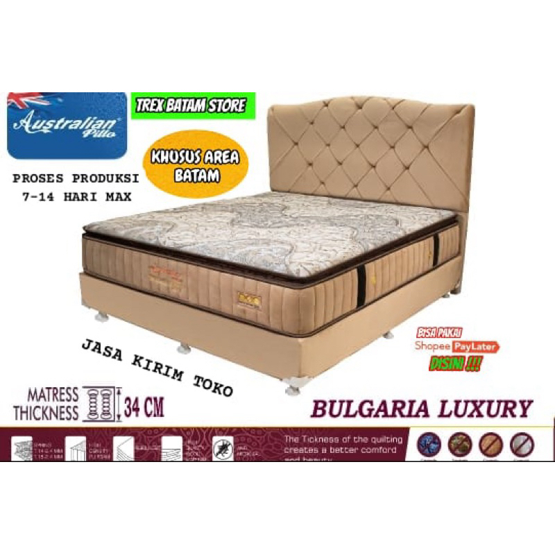 KASUR + DIVAN SPRINGBED AUSTRALIAN PILLO BULGARIA LUXURY UK 150 X 190 160 X 200 180 X 200 CM NEW DES