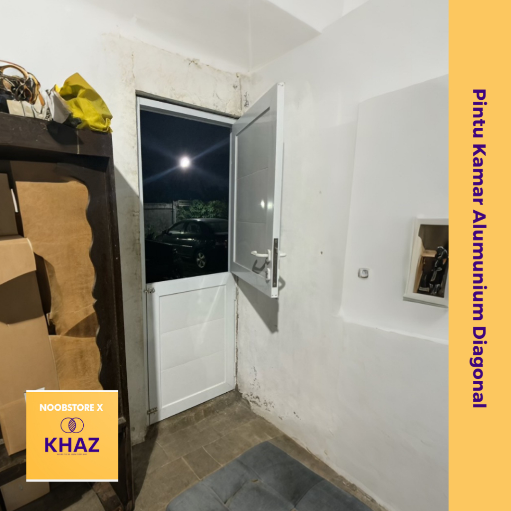 Pintu Aluminium Split Putih 2 Daun | Minimalis & Elegan | Ukuran P90xT210cm