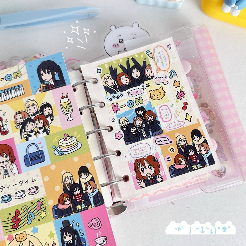 

sticker sheet vinyl k-on anime japan vibes cute animal chain dekorasi journal diary stiker lucu waterproof readystock
