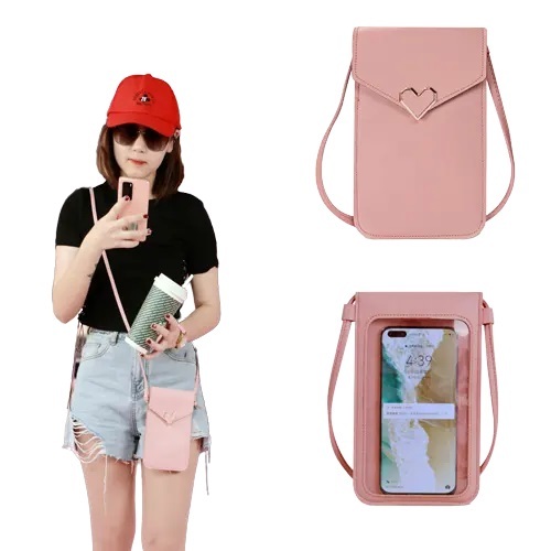 Tas Hp Wanita Touchscreen Selempang Transparan Dompet
