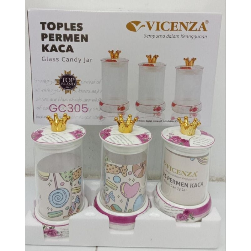 Toples Set Vicenza 3pcs toples kaca vicenza GA305 GC305