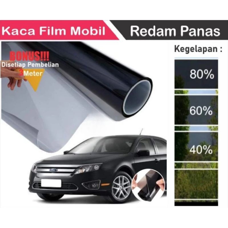 KACA FILM RIBEN / KACA FILM MOBIL / KACA FILM JENDELA 40%60%80%/KACA FILM