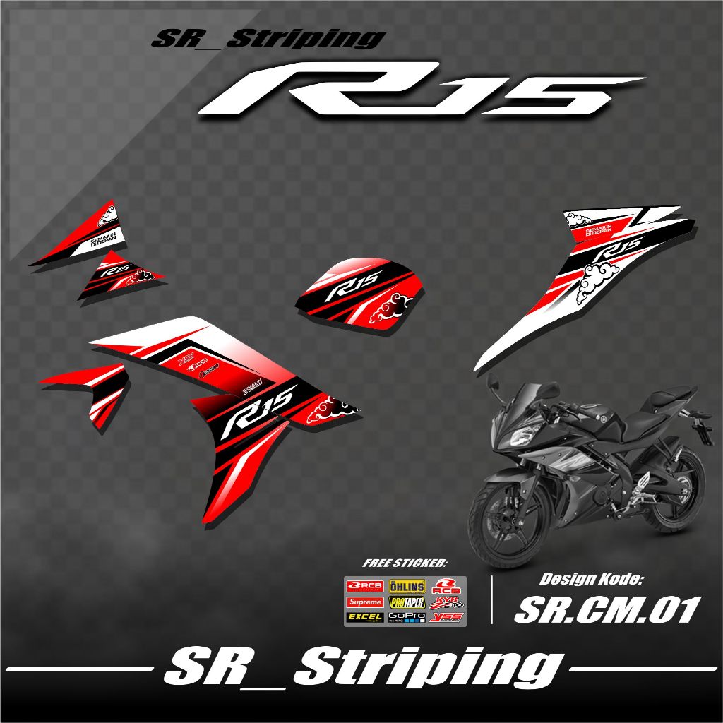 Sticker Striping R15 V2 / Variasi R15 V2 / Yamaha R15 V2 / Stiker R15 V2 / Striping Motor R15 V2 Ker