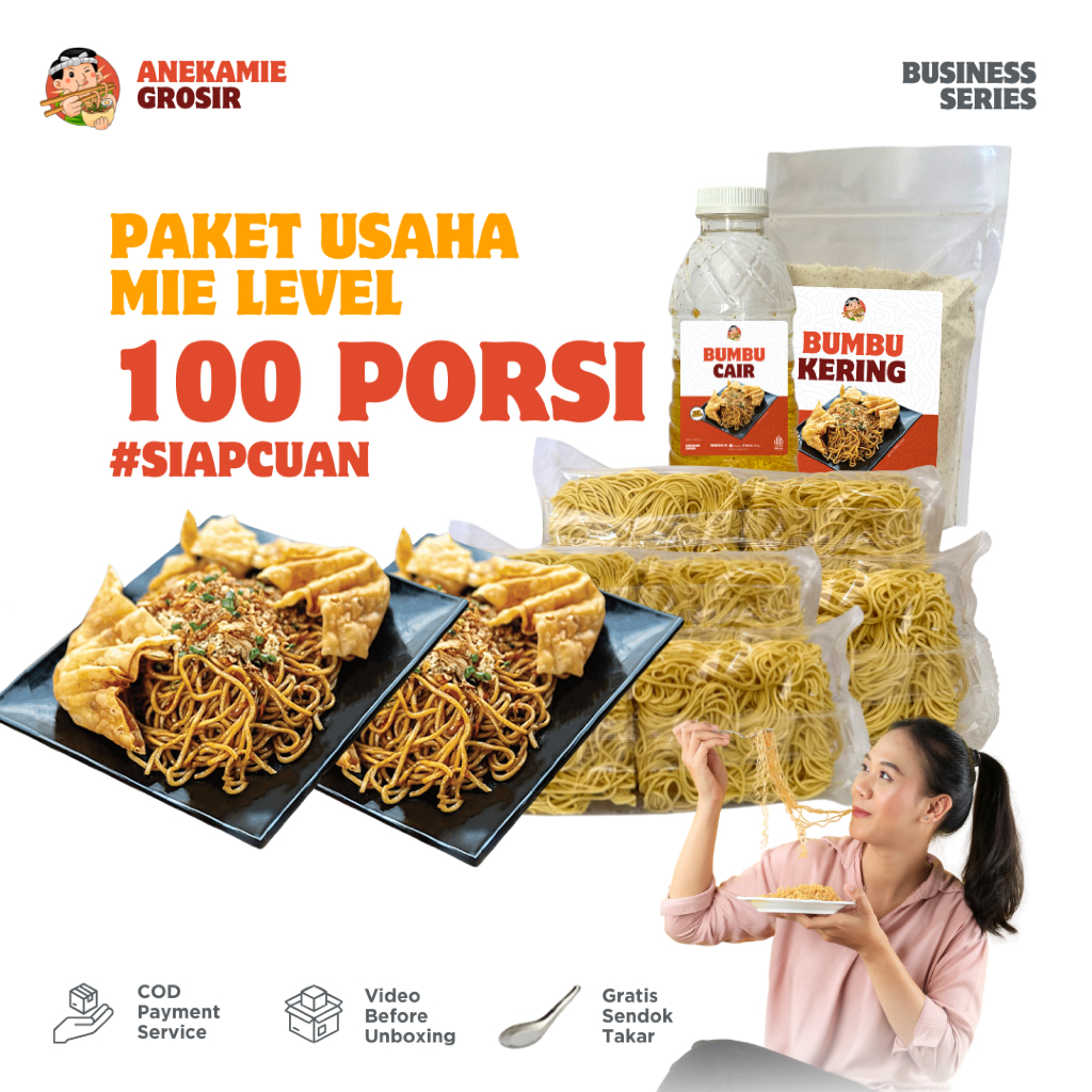 

PAKET GROSIR 100 PORSI Usaha Mie Level Kekinian di Rumah ala Gacoan, Mie Setan, Mie Kober, Wizzmie