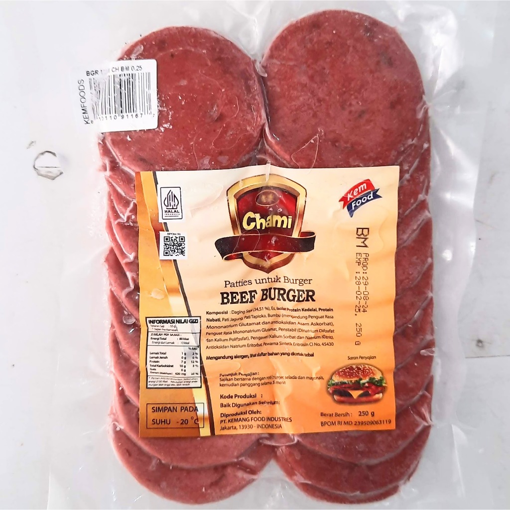 

KEMFOOD Chami Mini Burger 250gr Isi 20 | Mini Burger Frozen Siap Masak