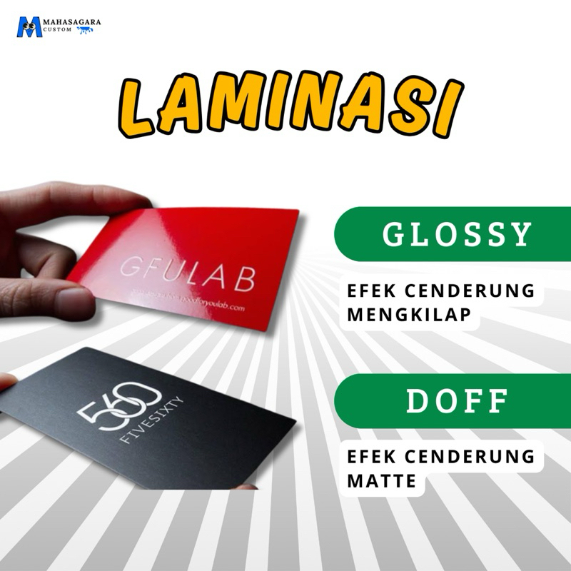 

TAMBAHAN LAMINASI GLOSSY & DOFF