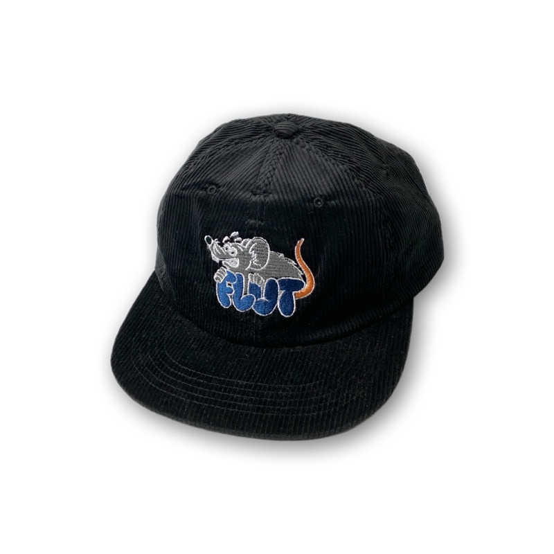 Topi 6 Panel Snapback - Flut Worldwide Little Rats Black Corduroy