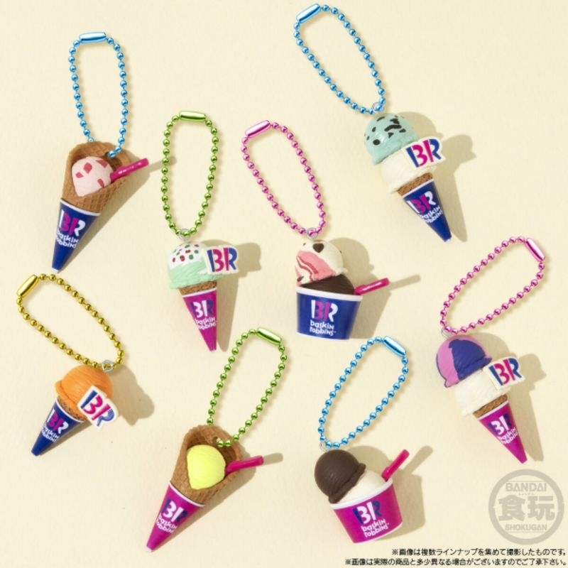 Baskin Robbins Ice Cream Mascot Charm Keychain BANDAI