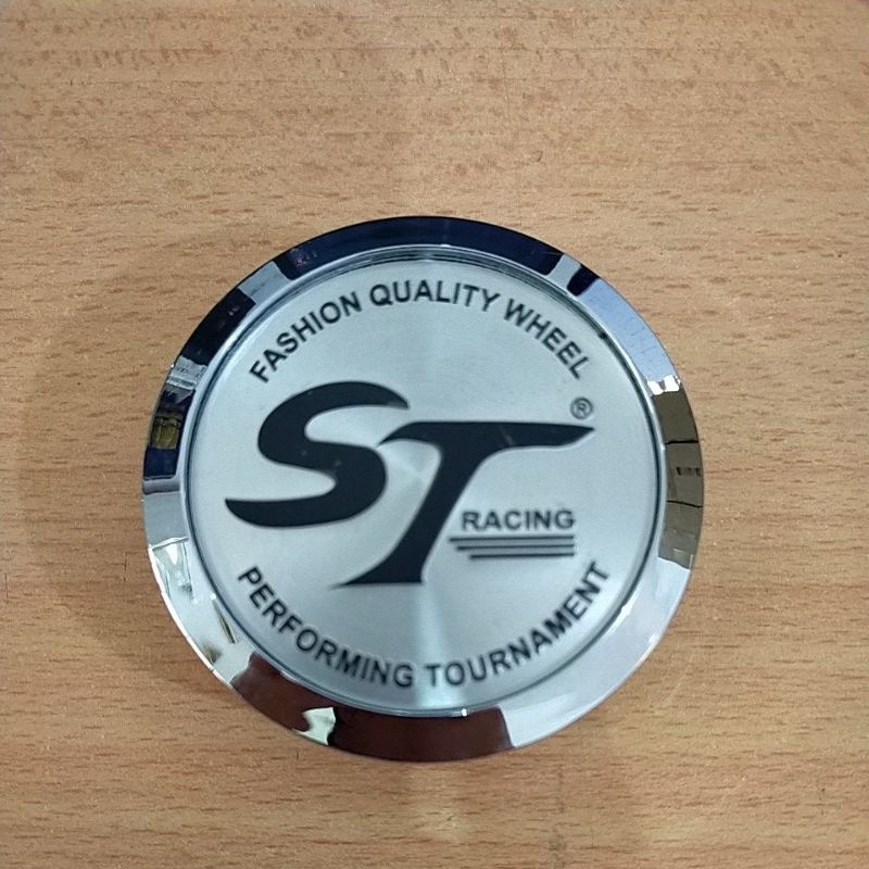 Dop tutup Velg Racing ST Racing Chrome diameter 6 cm tutup Logo velg 1 BIJI