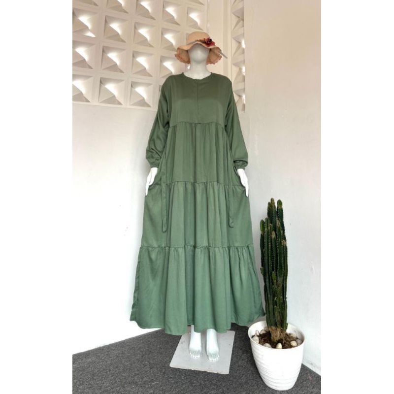 Gamis Rayon Twill 3 Susun Casual Gamis Polos // Gamis Polos Rempel