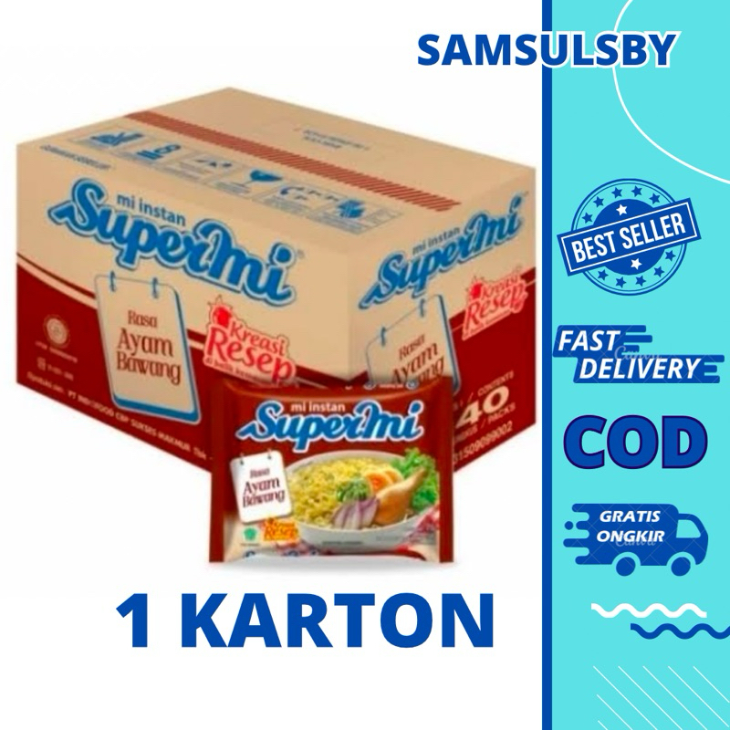 

SUPERMI Rasa Ayam Bawang 1Dus/1Karton isi 40pcs x 75gr