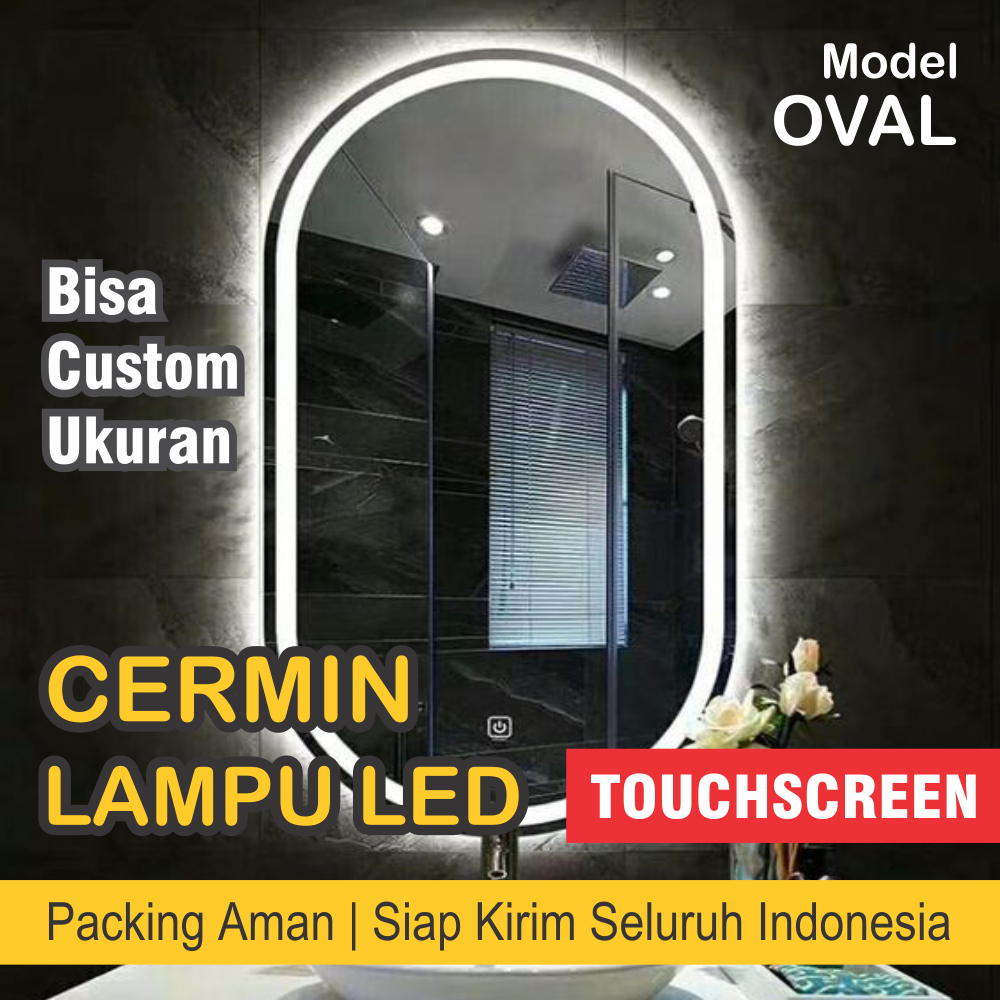 Cermin Aesthetic Full Body Sanblas / Sanblasting Lampu LED Sensor Touchscreen