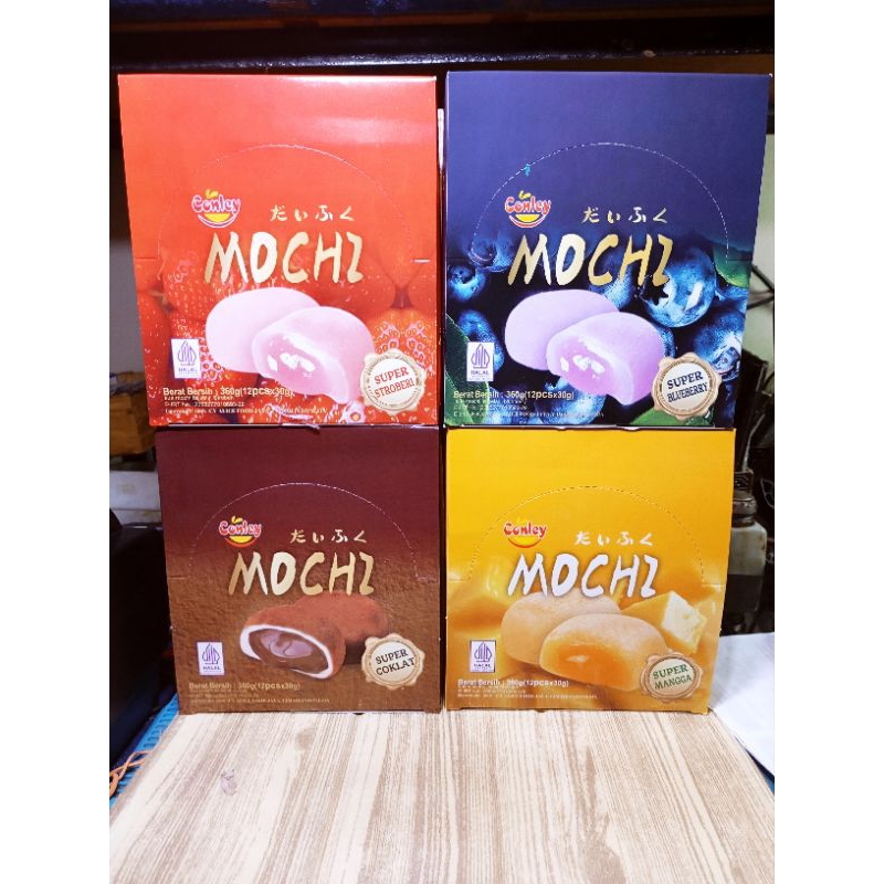 

MOCHI CONLEY SUPER RASA ✅COKLAT ✅SRAWBERRY ✅BLUBERRY ✅MANGGA ✅(1box isi 12pcs).