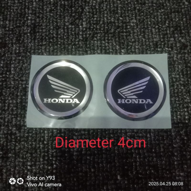 Stiker timbul logo honda sepasang /emblem honda bulat