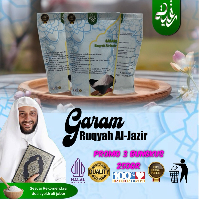 

Asli!!! PROMO!!! DAPAT 3 uk 250gr [Terlaris] garam Ruqyah Al-Jazir syek ali jaber
