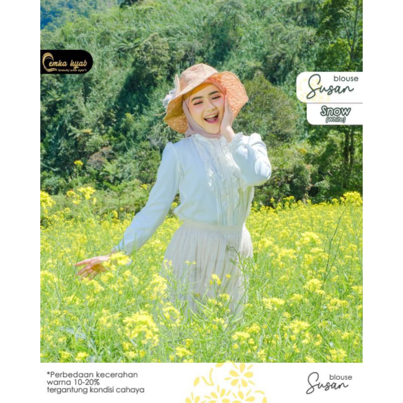 PROMO SUSAN BLOUSE WHITE sz M by EMKA HIJAB