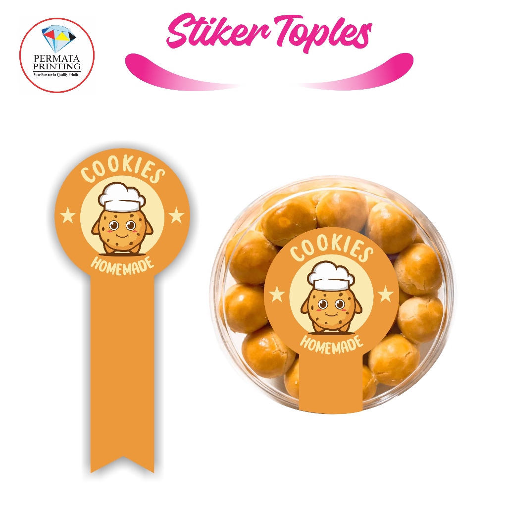Cetak Sticker segel Toples kue kering | Sticker segel botol