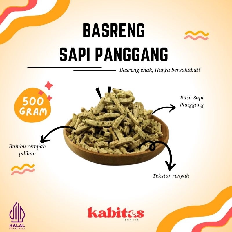 

Kabites Snacks Basreng Rasa Sapi Panggang - Pack 500gr