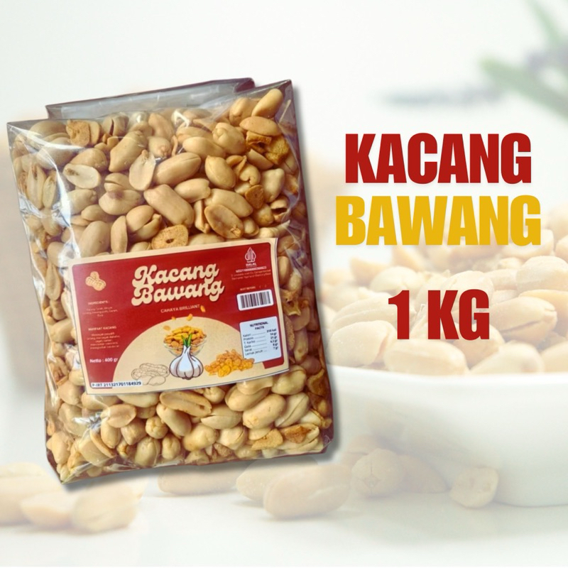

1 Kg Kacang Bawang Goreng Premium Cemilan Gurih Renyah Cahaya Brilliant