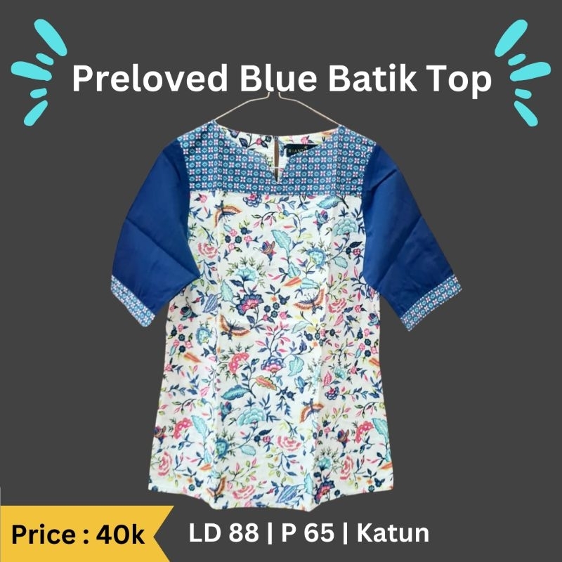 Preloved Blue Batik Top