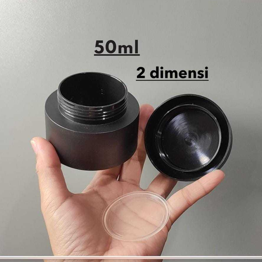 Pot Krim  50ml 100ml Pot Kosmetik Plastik PET Hitam Glossy Putih Glossy Pot Cream 100gram / POT LULU
