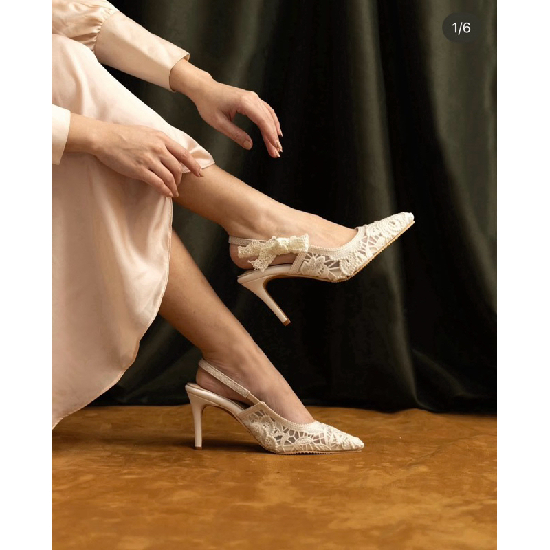 Lacy Toile Heels Valencia By Enrica (BRAND NEW)