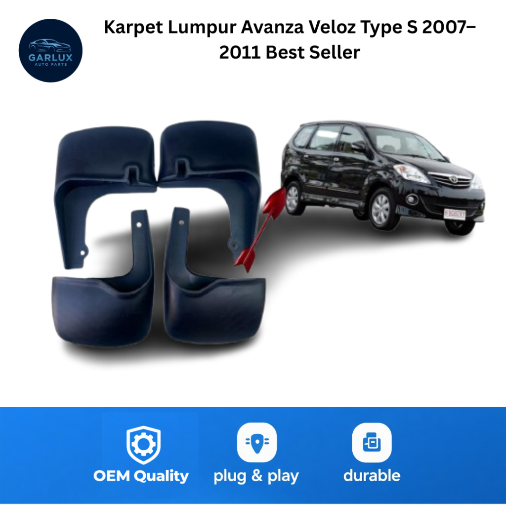 Karpet Lumpur Avanza Veloz Type S 2007–2011 | Pelindung Lumpur Depan Belakang