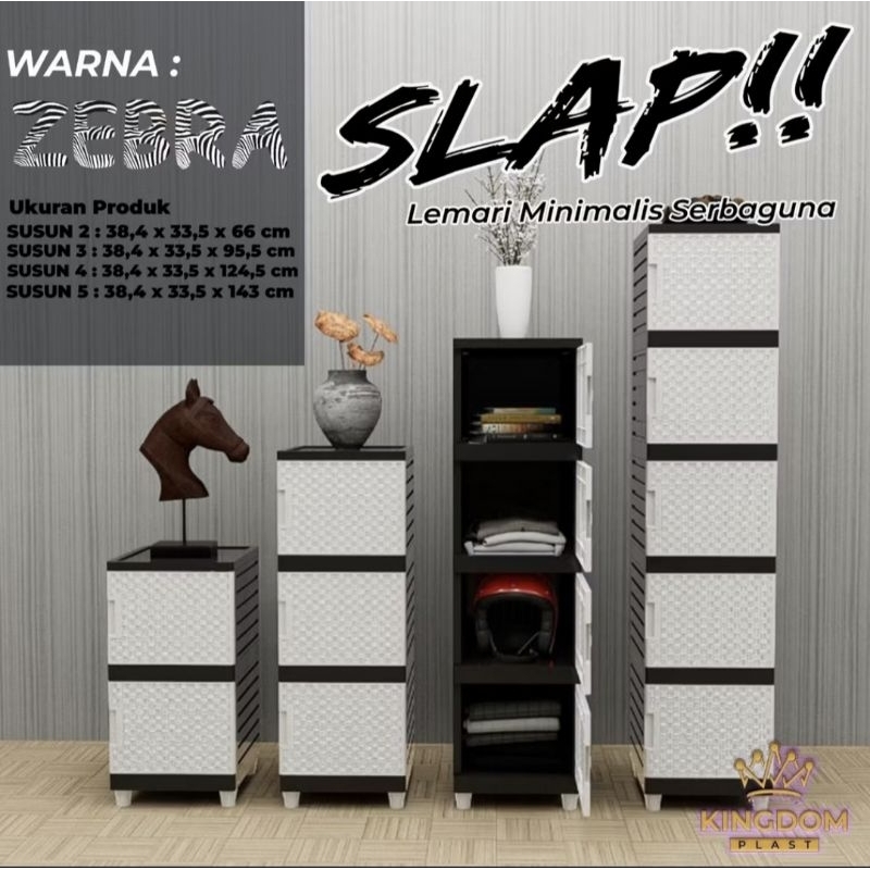 LEMARI PAKAIAN minimalis laci slap ZEBRA HITAM PUTIH