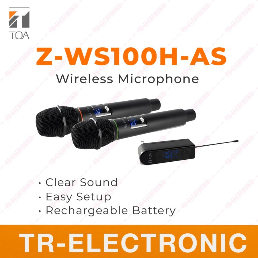 Mic TOA Z-WS100H-AS Wireless Microphone 2ch Handheld