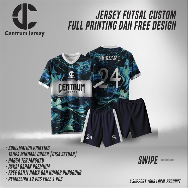 jersey FUTSAL FULL PRINTING FREE DESAIN