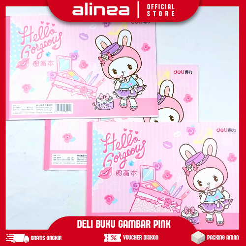 

Buku Gambar A4 Mewarnai Drawing Book Deli 7717 Pink dan biru yang digunakan untuk menggambar di rumah dan sekolah