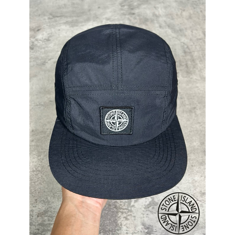 Topi Stone Island 5 Panel Waterproof Bahan Nylon